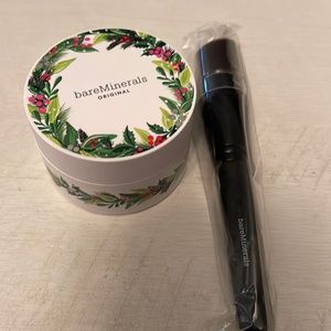 BareMinerals NEW Deluxe size Light Beige 09 Powder Foundation + Brush set